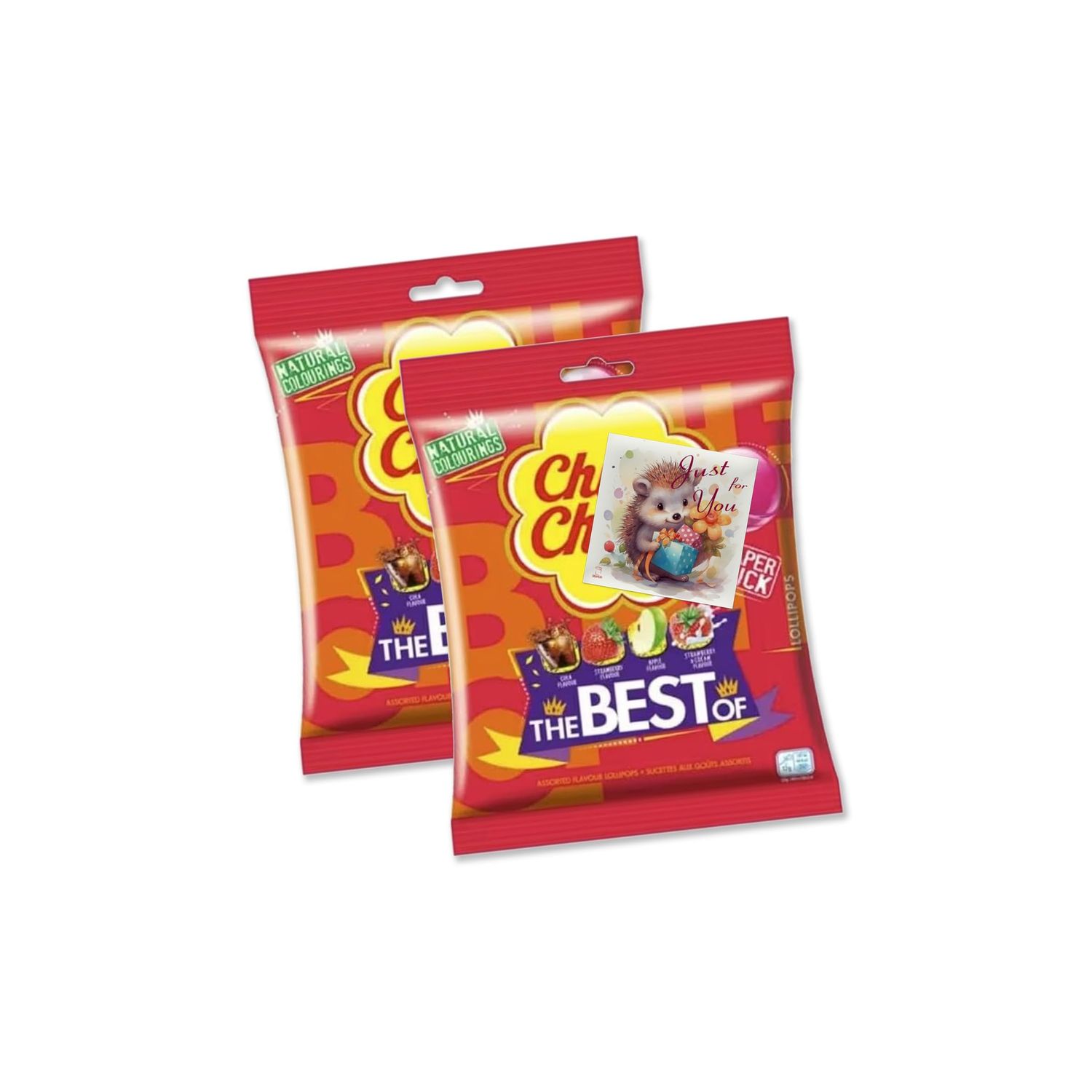 Chupa Chups The Best of Lollipops - 20 Pack (2x10), Iconic Flavours: Strawberry, Apple, Cola, and Strawberry-Cream Lollies Ideal for Sharing