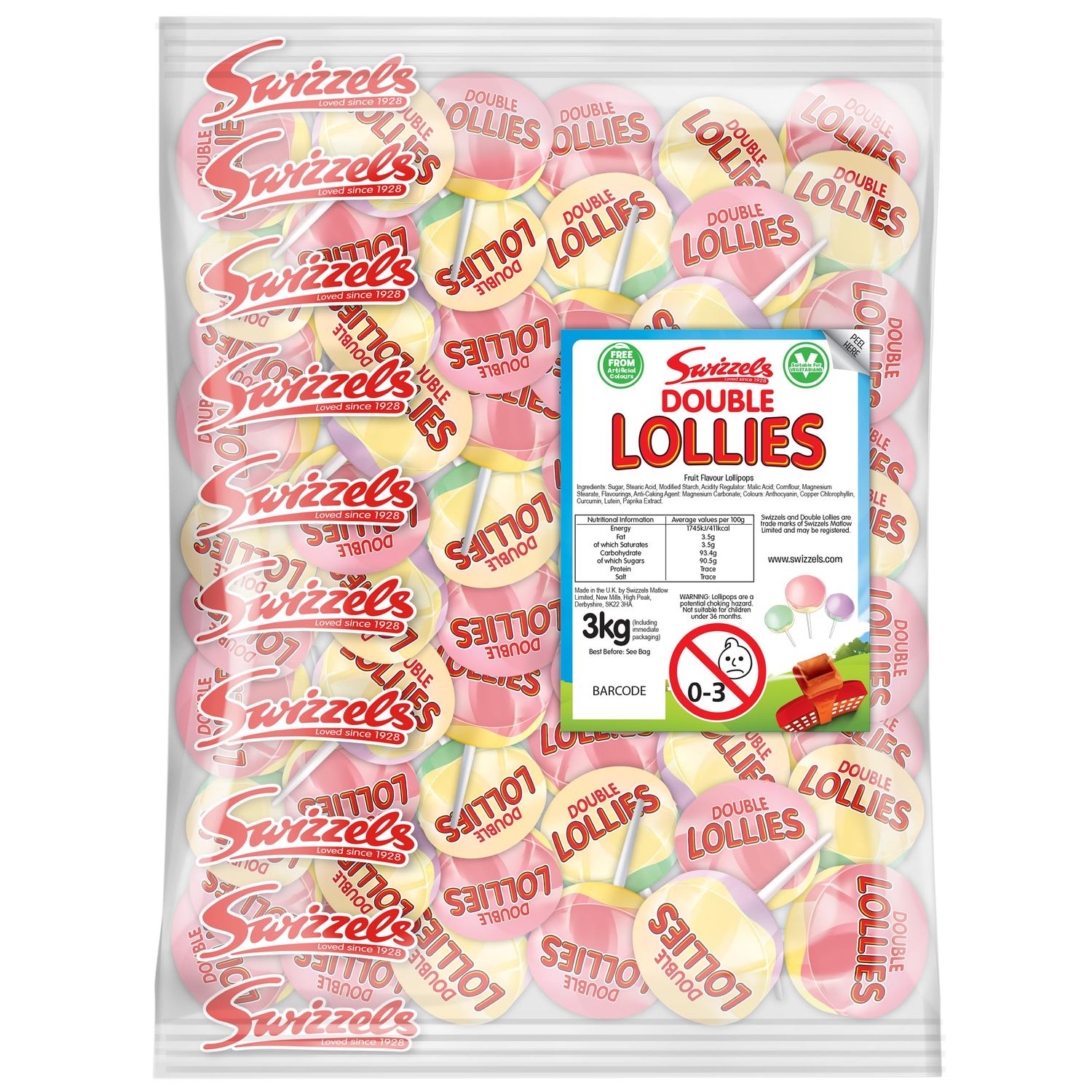 Swizzels Double Lollies, 3 Kg, Pack of 1