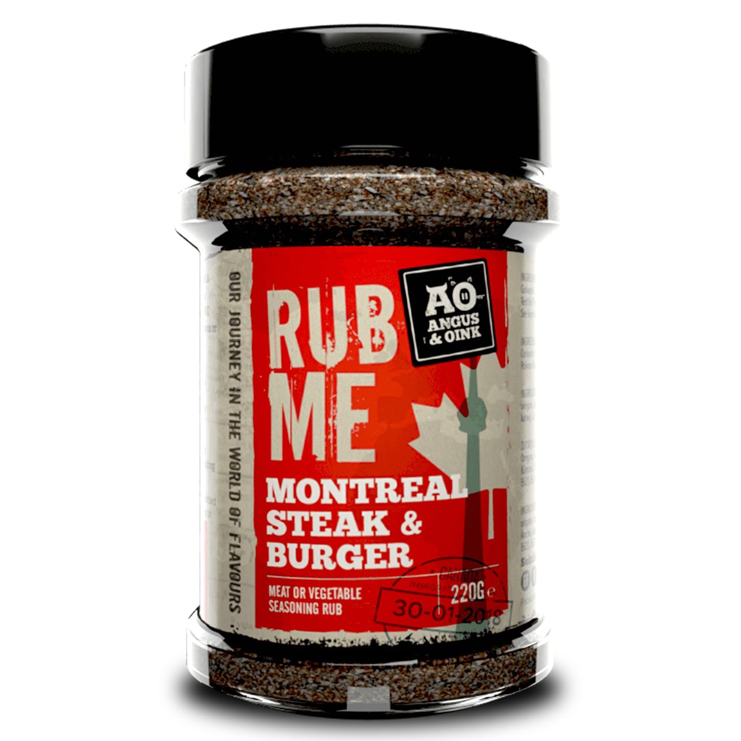 Angus &amp; Oink Montreal Steak &amp; Burger Seasoning Bold Flavours with Dill &amp; Garlic Perfect for Big, Juicy Steaks &amp; Smash Burgers Gluten-Free 220g