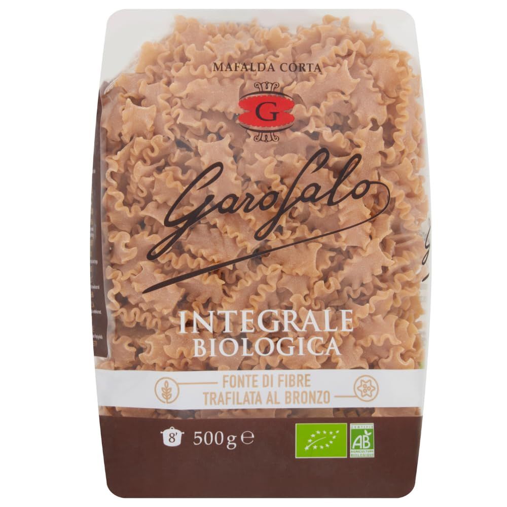 Garofalo Wholewheat Organic Mafalda Corta Italian Pasta, 500g (Pack of 1)