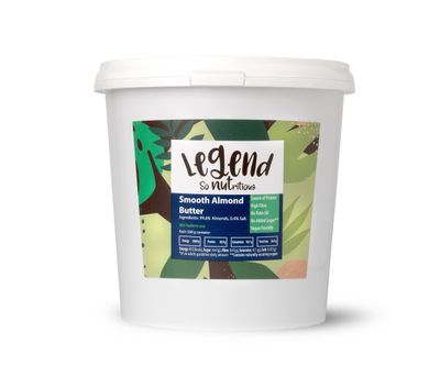 Legend - Smooth Almond Butter (1 kg), Made In The UK, 100 Percent Natural, Vegetarian, Vegan, No Palm Oil, No Added Sugar, No Traces of Peanuts, Source of Protein, High in Fibre, Gluten &amp; Dairy Free