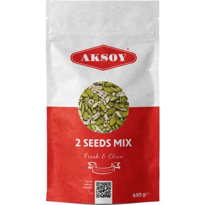 Aksoy Seed Mix 650g Blend of Pumpkin &amp; Sunflower Seeds Raw, GMO-Free &amp; Vegan High in Fibre &amp; Protein - Perfect for Baking, Breakfast, Salads &amp; Granola
