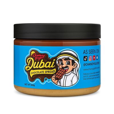 Dubai Chocolate Pistachio Spread with Kunafa - Luxury Halal Sweets Chocolate Spread & Pistachio Butter Kunafa Pastry Dessert Topping Chamoy Guys UK 200g