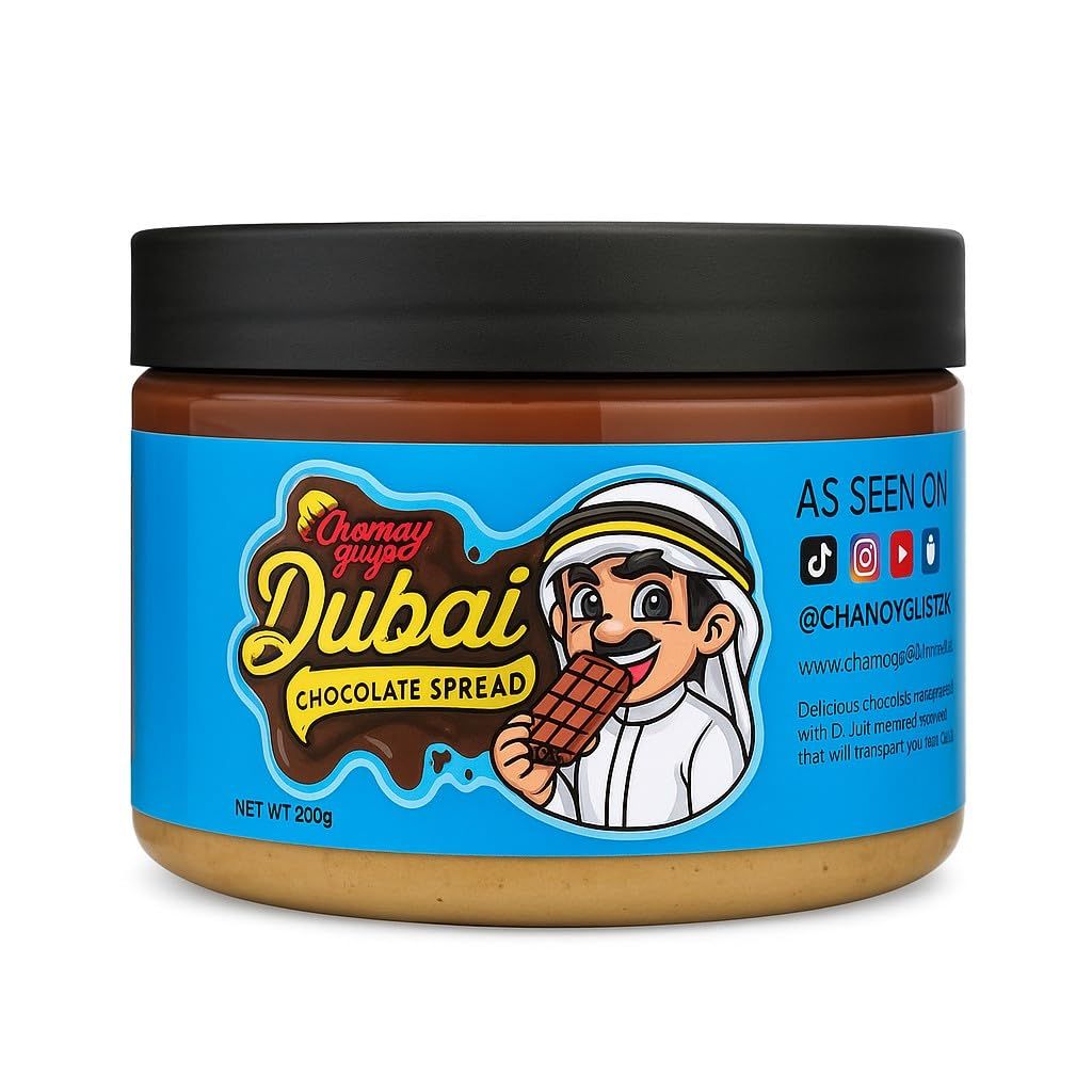 Dubai Chocolate Pistachio Spread with Kunafa - Luxury Halal Sweets Chocolate Spread &amp; Pistachio Butter Kunafa Pastry Dessert Topping Chamoy Guys UK 200g