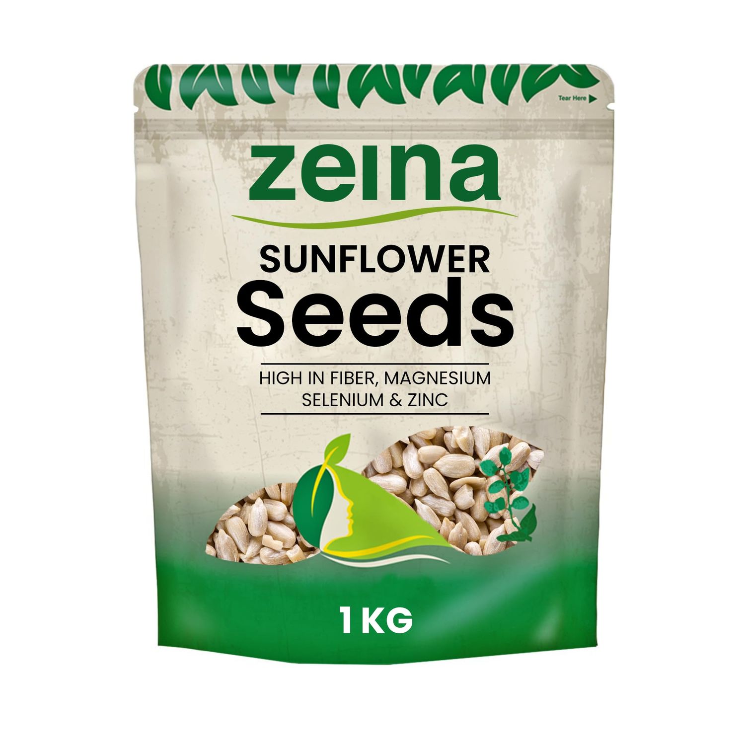 Zeina Sunflower Seed Kernels (1Kg) - Ready to Eat Naturally Gluten Free Vegan Approved Sunflower Seeds for Cooking, Baking and Healthy Snacks, Kosher Approved