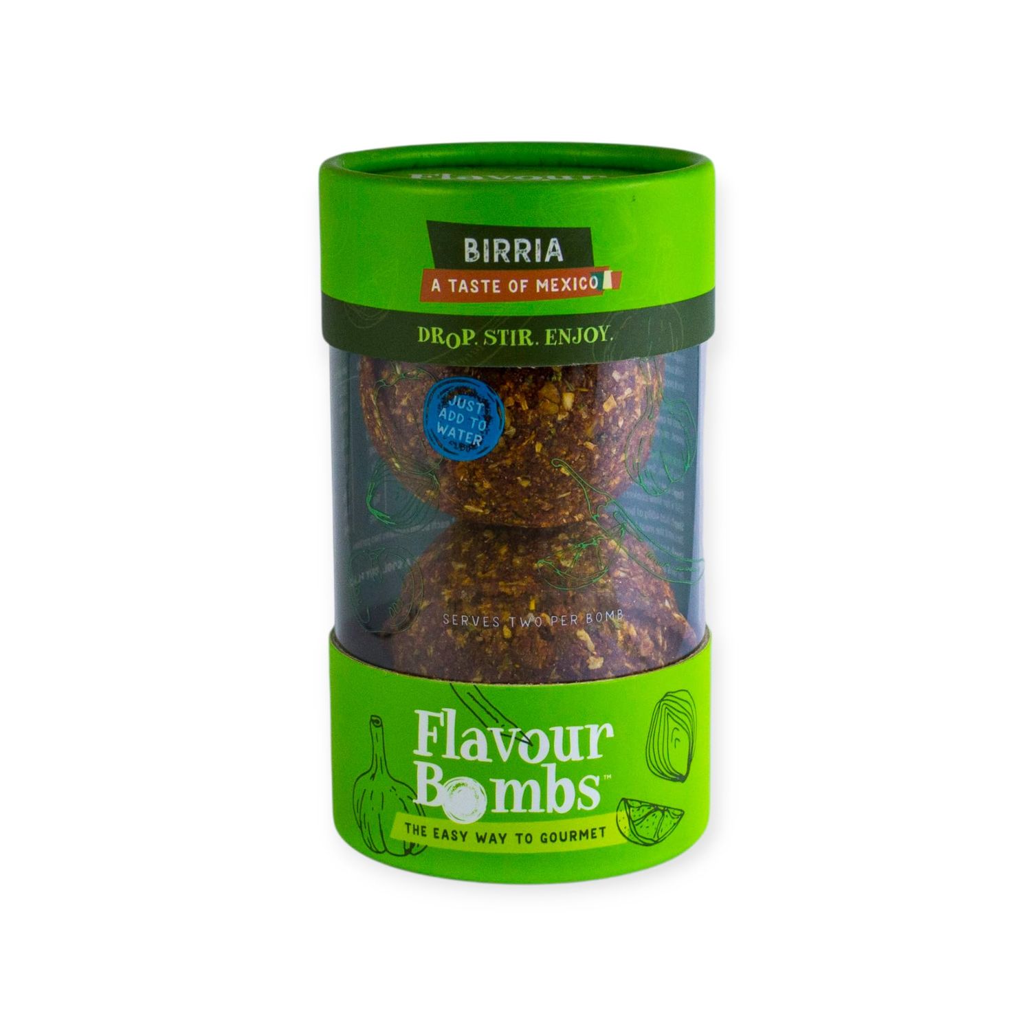 Birria Bomb - Authentic Mexican Birria Tacos Flavour Bomb - Easy to Use with Beef or Protein - Vegan &amp; Gluten Free - 2 x 62g Bombs - Great British Food Awards 2025