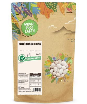 Wholefood Earth Haricot Beans 1 kg GMO Free Natural High Fibre High Protein
