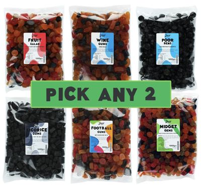 Lion Gums Mix &amp; Match Selection - Pick Any 2 x 1kg Bags