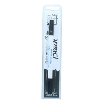 Colour Splash Edible Food Colouring Pen, Dual Tip Icing Pens, Food-Safe Paint Markers for Writing Messages &amp; Drawing on Cakes &amp; Cupcakes, Colourful &amp; Easy to Use - Black 2ml