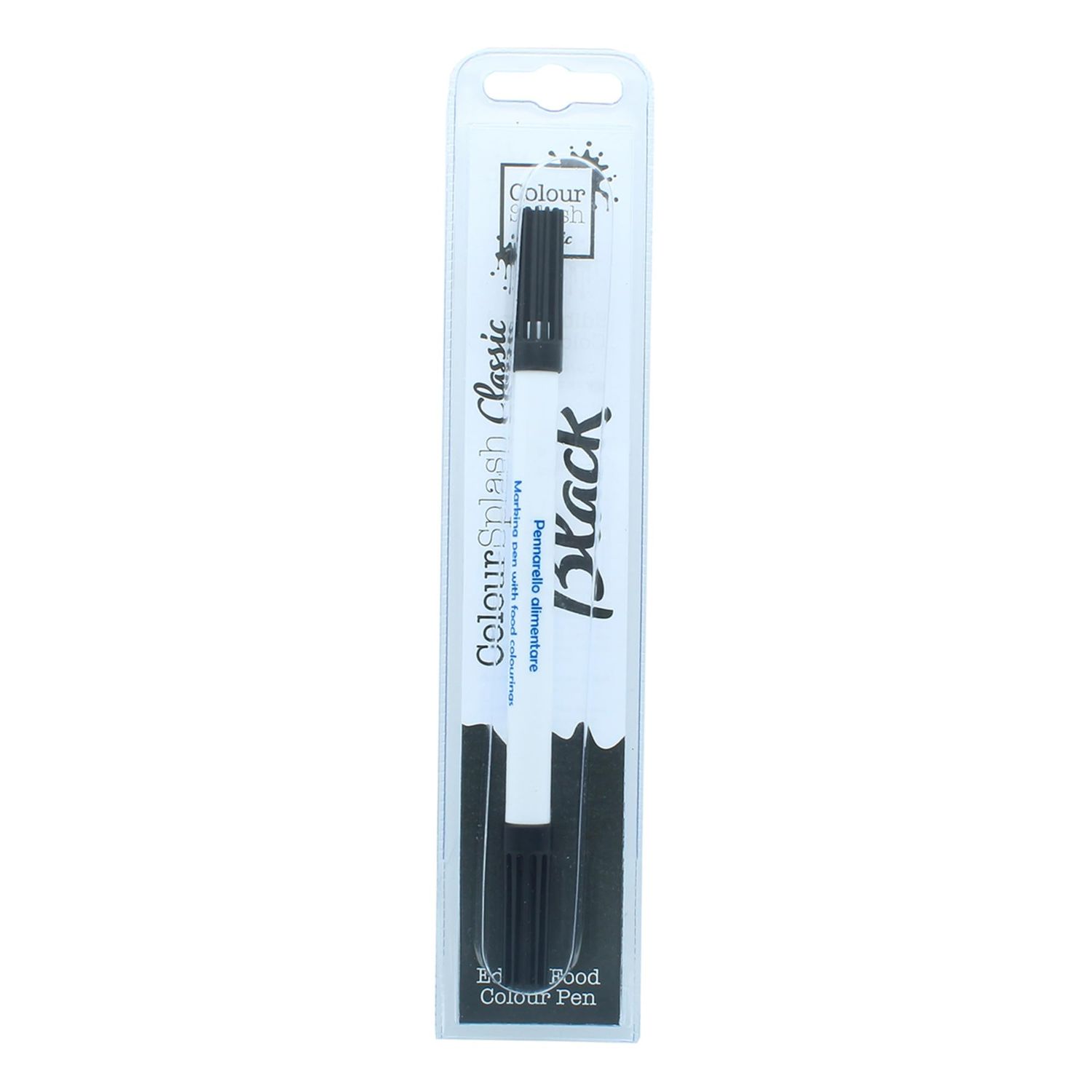 Colour Splash Edible Food Colouring Pen, Dual Tip Icing Pens, Food-Safe Paint Markers for Writing Messages &amp; Drawing on Cakes &amp; Cupcakes, Colourful &amp; Easy to Use - Black 2ml