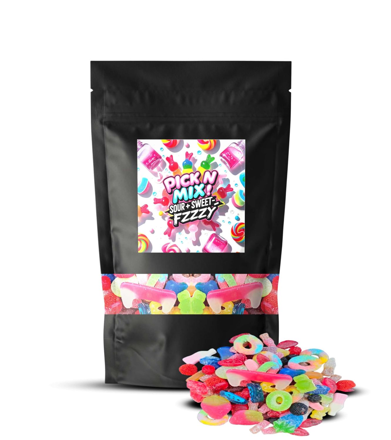 SKVDNTRADE8 Pick and Mix Sweets 500g Bag 20+ Fizzy Gummy Retro Sour Candy Selection Resealable Bulk Sweets Gift Bag Letterbox Friendly Sweet Hamper Kids Adults Treats(Assorted Pick &amp; Mix)
