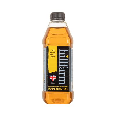 Hillfarm Extra Virgin Cold Pressed Rapeseed Oil - 2 Litre, Suitable for Cooking, Baking &amp; Frying