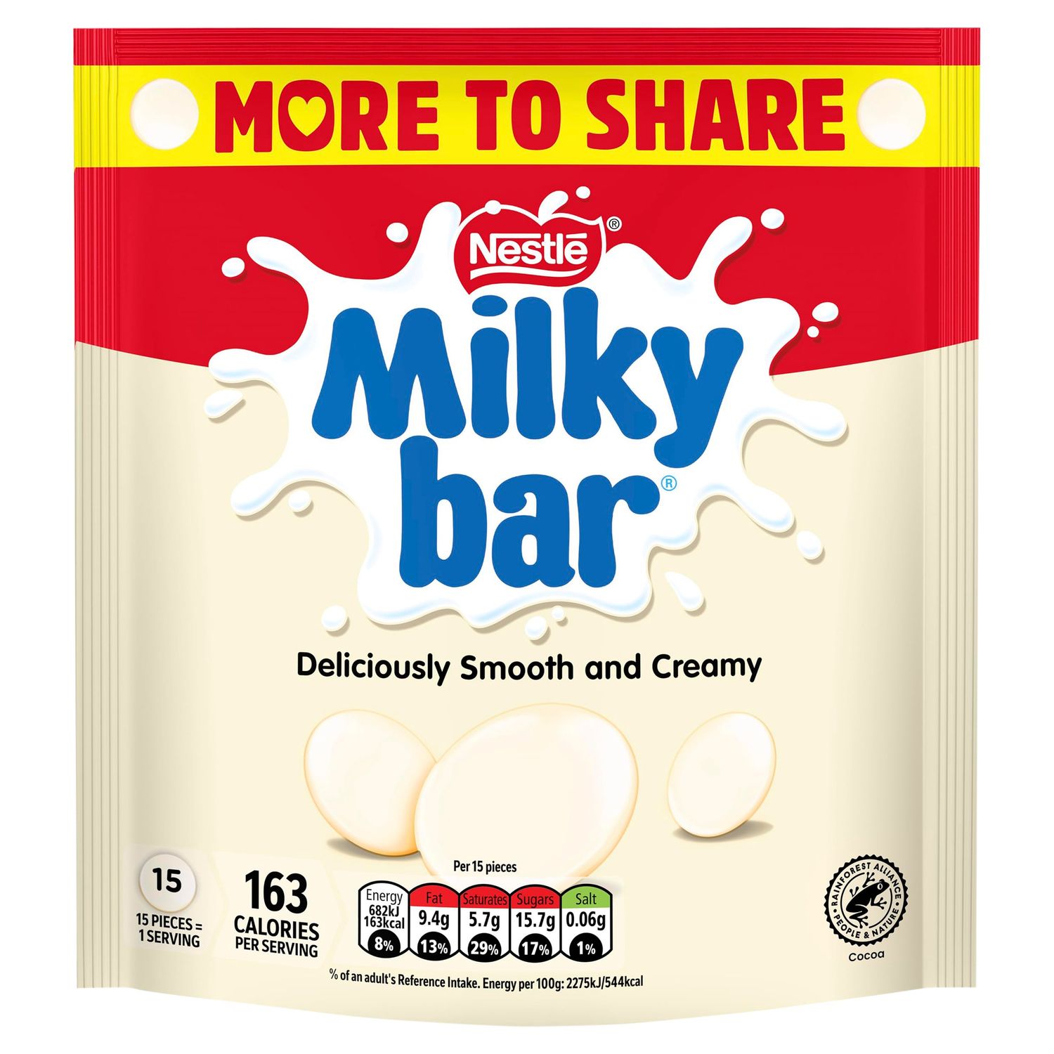 Milkybar White Chocolate Giant Buttons More to Share Sharing Bag 176g