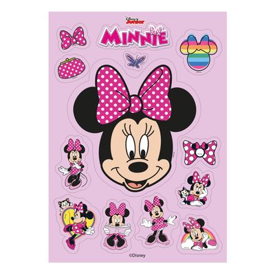 Dekora Minnie Mouse Edible Cut-Out Decorations, Cake, Cupcake, and Cookie Wafer Decorations, Perfect for Kids' Birthday Parties, A5 Sheet