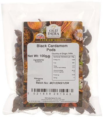Old India Black Cardamom Pods 100g