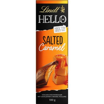 Lindt Hello Milk Chocolate Salted Caramel Chocolate Bar 100 g