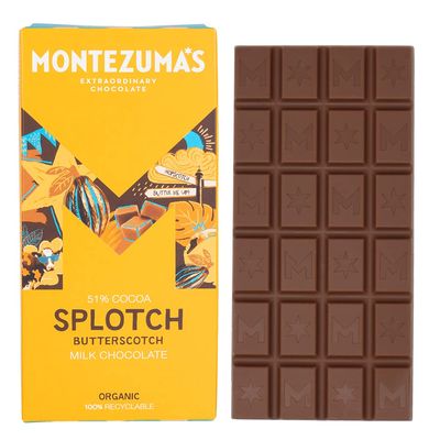 Montezuma's Splotch, 51% Cocoa, Dark Milk Chocolate With Butterscotch, Gluten Free &amp; Organic, 90g Bar