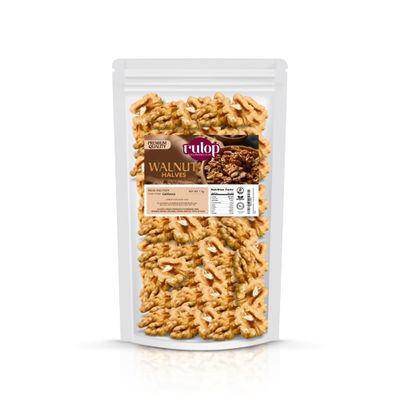 Rulop Walnuts Halves - California Walnuts - Premium Quality, Resealable Pouch, Nutrient-Rich (1kg)