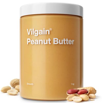 Vilgain 100% Peanut Butter (1000g) Smooth - Creamy Peanut Butter No Added Sugar, Palm Oil &amp; Salt - Vegan, Protein-Rich &amp; Gluten-Free - Natural Peanut Cream From Dry Roasted Peanuts