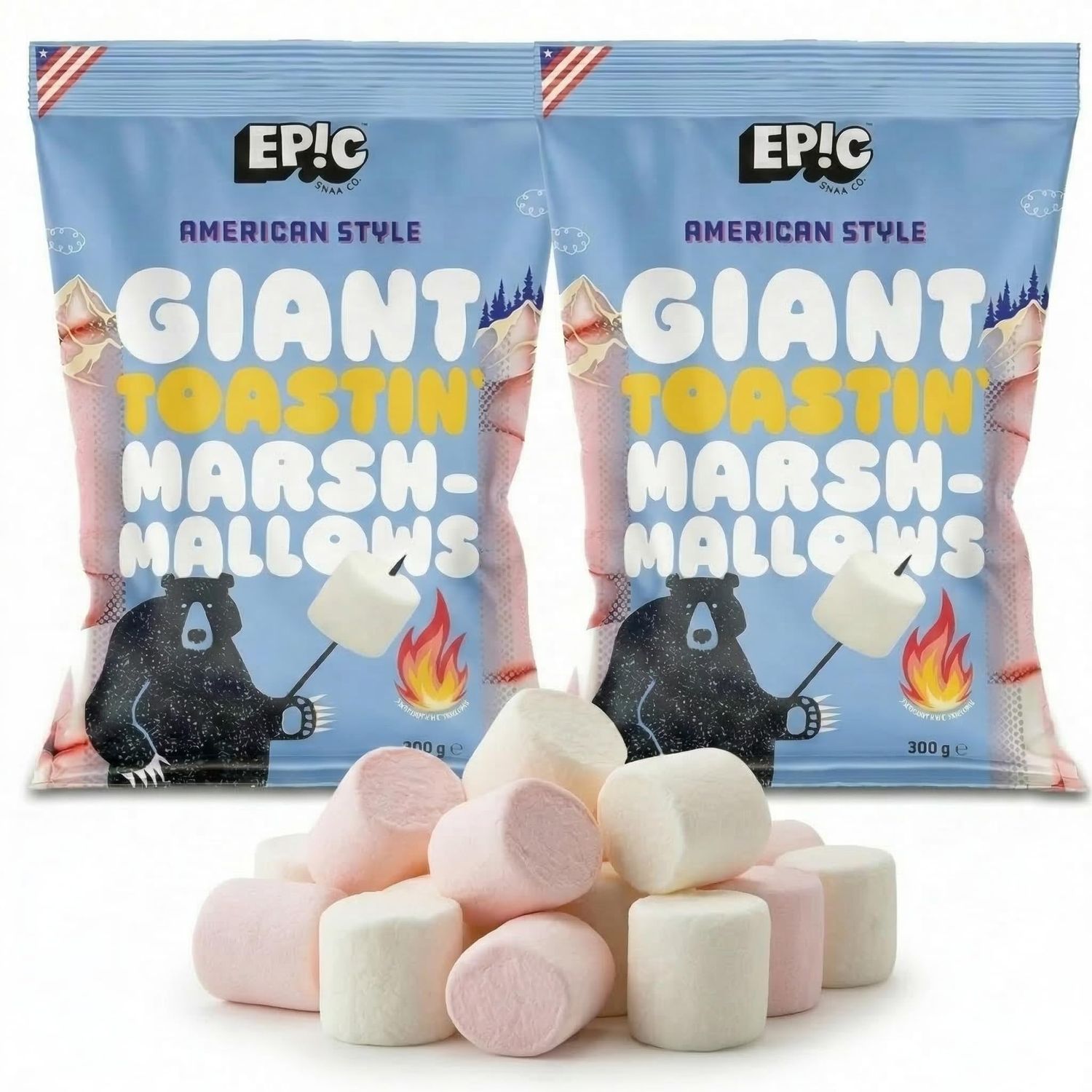 American-Style Toastin Mallows - Soft, Fluffy Marshmallows Perfect for Roasting (Almond)