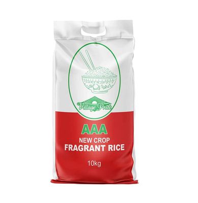 Village Pride Fragrant Rice 10kg, AAA New Crop, Premium Long-Grain White Rice, Light &amp; Fluffy Texture, Naturally Aromatic Fragrant, Ideal for Everyday Cooking