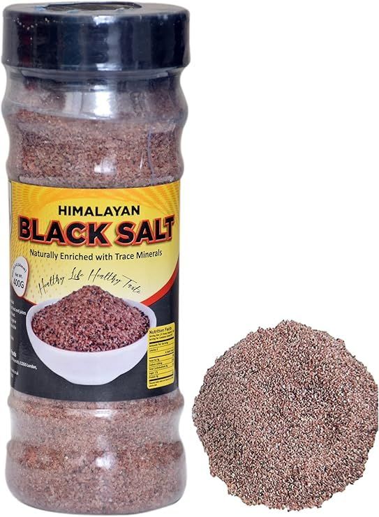 400G Himalayan Black Salt FINE l Kala Namak l Premium Quality lPerfect for Tofu, Indian Food Seasoning Spice Cooking, Salad,Chat,Vegan Friendly+84 Minerals 400G