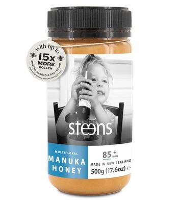 Steens Manuka Honey - MGO 85+ - Pure &amp; Raw 100% Certified Manuka Honey - Bottled and Sealed in New Zealand - 500g