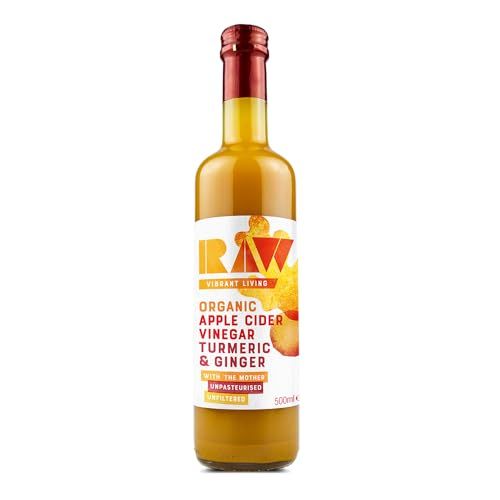 Raw Health Raw Apple Cider Vinegar Blend with Turmeric &amp; Ginger, 500 ml - Certified Organic, Unfiltered &amp; Vegan-Friendly