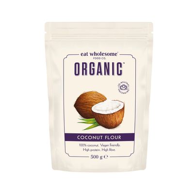Eat Wholesome Organic Coconut Flour, 500g - High Protein, High Fibre, 100% Coconut, For Baking &amp; Cooking, Keto &amp; Vegan Friendly