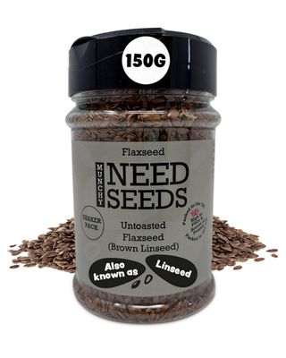 Flax Seeds 150g Shaker - High in Omega-3 &amp; Fiber - Supports Digestion &amp; Heart Health - Vegan &amp; Gluten-Free - Easy to Sprinkle on Smoothies, Oatmeal &amp; Salads - Munchy Seeds, Need Seeds