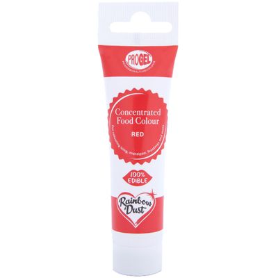 Rainbow Dust ProGel® Concentrated Food Colour, Red Colouring Gel For Baking and Cake Decorating, 25g Tube
