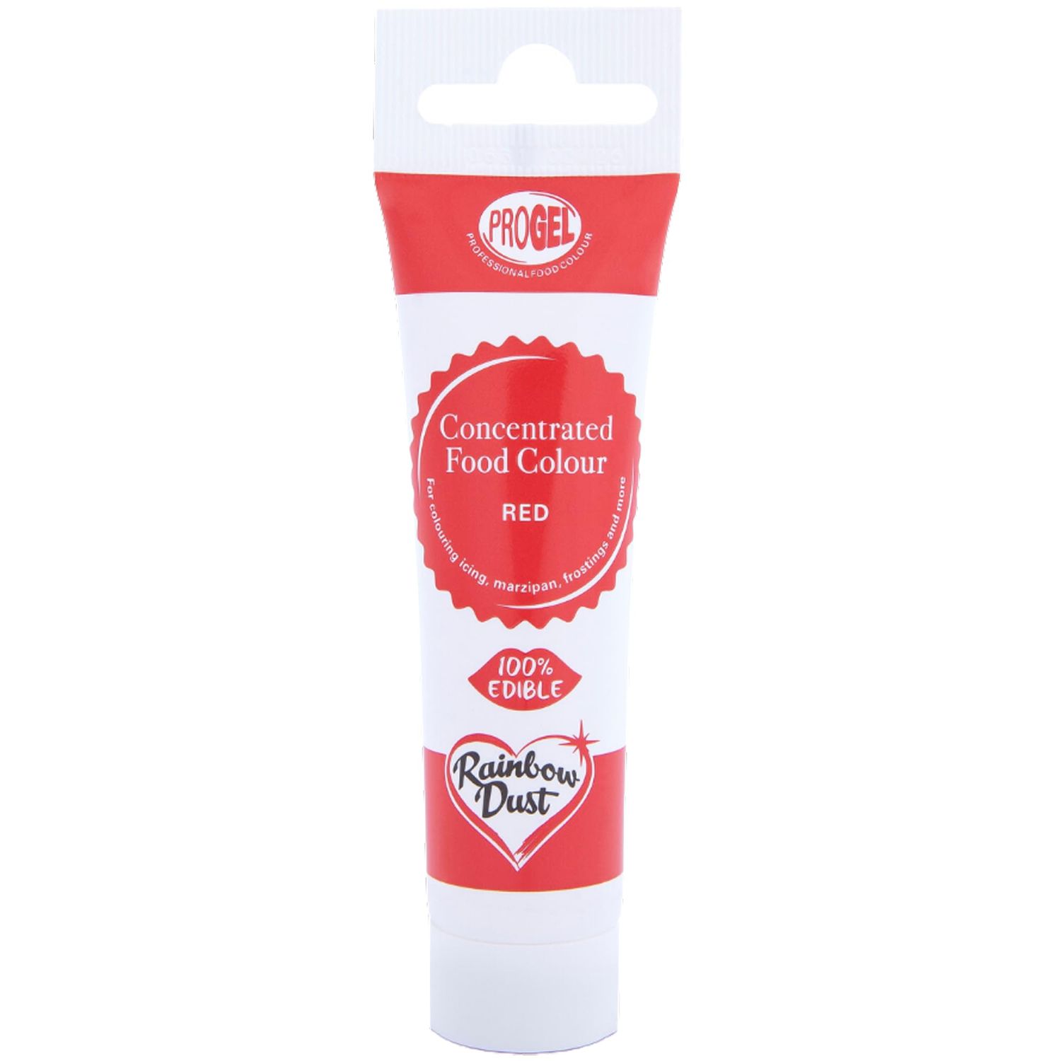 Rainbow Dust ProGel® Concentrated Food Colour, Red Colouring Gel For Baking and Cake Decorating, 25g Tube