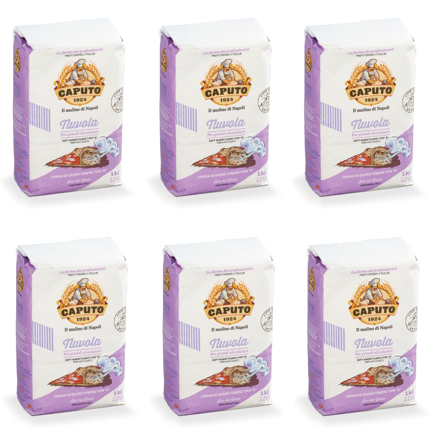 6X Farina Molino Caputo Nuvola Pizza Napoli Pizza Flour for Light Dough 1kg 100% Natural