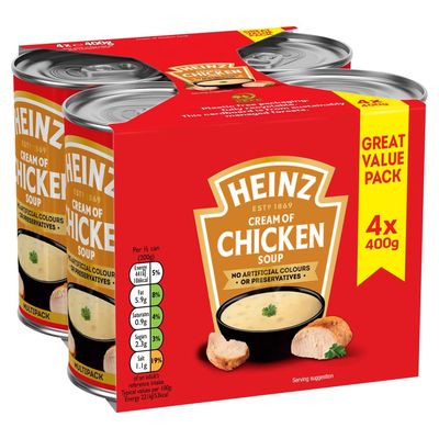 Heinz Cream of Chicken Tinned Soup 4 x 400g