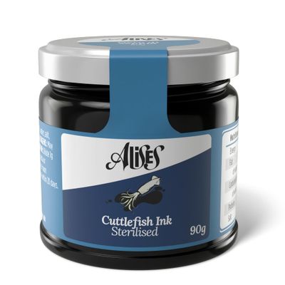 Alises 90g Squid (Cuttlefish) Ink Jar, 90g of ready to eat, edible Ink, nero di seppia