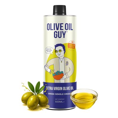 The Olive Oil Guy Olive Oil Extra Virgin, High Polyphenol Koroneiki Olive Oil, Greek Single Origin, Cold Pressed &amp; Early Harvest, First Edition Can 500ml