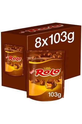 Little ROLO Milk Chocolate &amp; Caramel Sharing Bags 8 x 103g Bite-Sized Treats with Creamy Caramel Centre Perfect for Sharing &amp; Snacking
