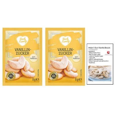Helen's Own Vanilla Sugar 30x8g Sachets - 240g of Vanilla Sugar. Includes Helen's Own Vanilla Recipe Booklet, unique to this product.