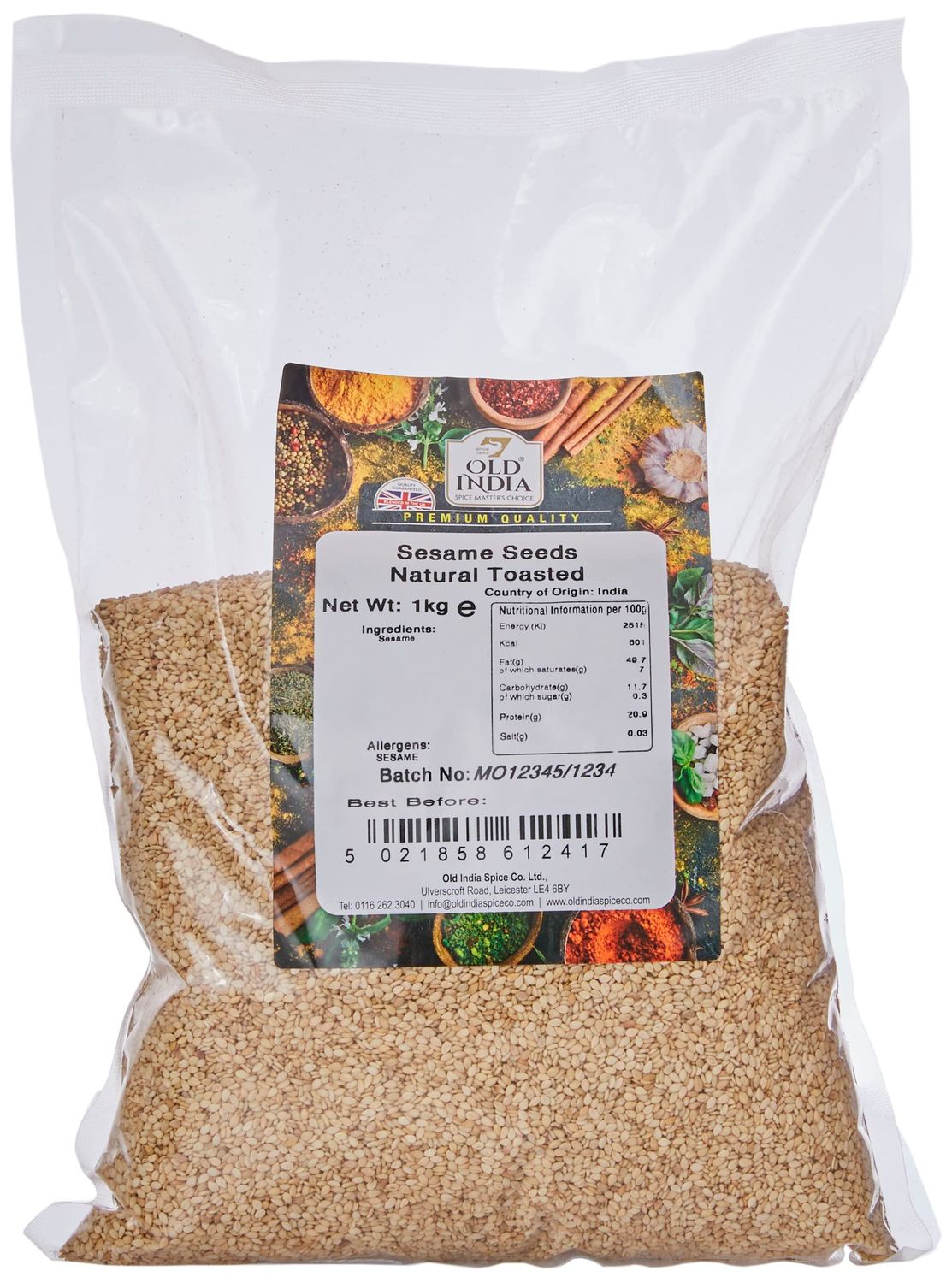 Old India Sesame Seeds Natural Toasted 1kg