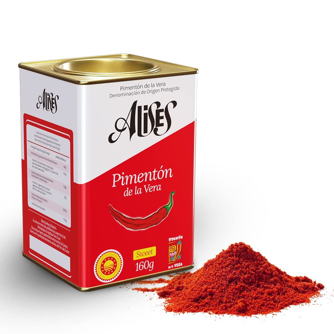 Alises Sweet Smoked Paprika Powder 160g D.O.P. - Pimenton de la Vera Dulce D.O.P.- Authentic Spanish Paprika Seasoning