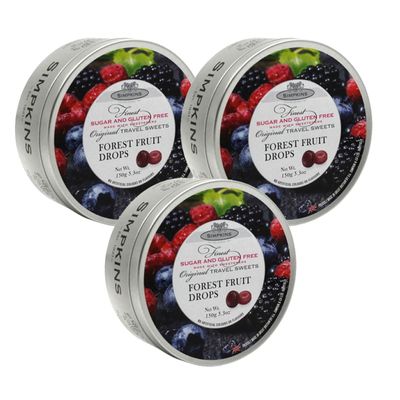 Simpkins Forest Fruit Sugar-Free Travel Sweets 150g PACK OF 3