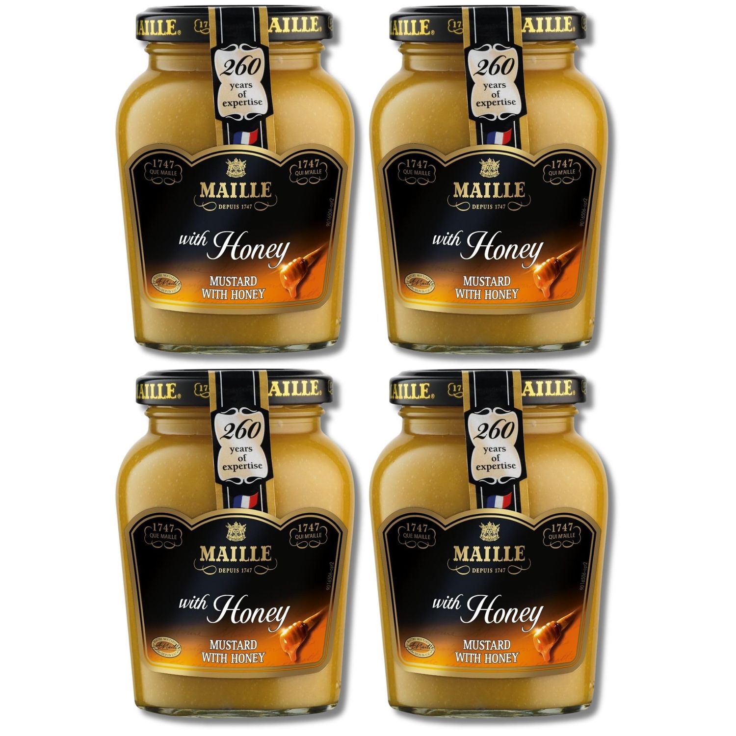 Maille Honey Dijon Mustard 230g Bundle of 4 Jars by The Great British Kitchen French Mustard Salad Dressing
