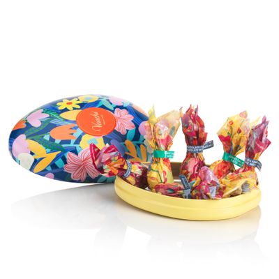 Venchi - Egg-Shaped Tin, 77 Gr, 7 Assorted Hazelnut Chocolate Mini Eggs, Gluten Free, Venchi Spring Collection Teresa Rego, Gift Idea
