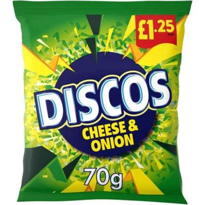 KP Discos Cheese &amp; Onion Flavour 70g - Box of 16 (Price Marked)