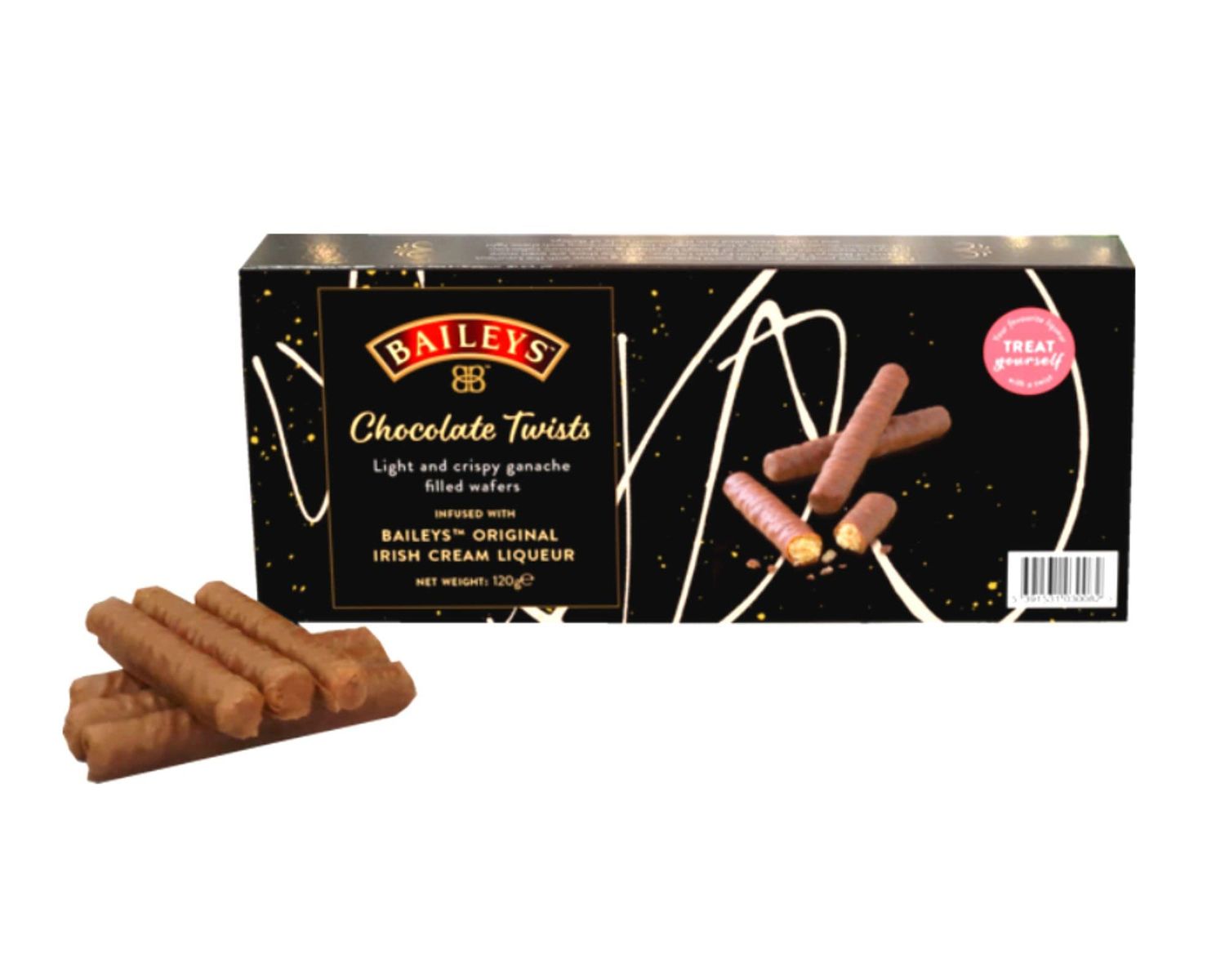 Baileys Chocolate Twists Gift Box Light and Crispy Chocolate Coated Wafers Fingers Infused With Baileys Ganache Great Gift For Baileys Lovers