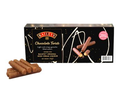 Baileys Chocolate Twists Gift Box Light and Crispy Chocolate Coated Wafers Fingers Infused With Baileys Ganache Great Gift For Baileys Lovers