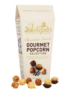 Joe & Seph's Chocolate Lovers Popcorn Selection (1x105g) gourmet popcorn, air-popped popcorn, chocolate snack, gifts for men and women, sweet popcorn, movie night snacks