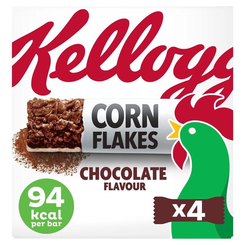 Kellogg's Corn Flakes Chocolate cereal and milk snack bars 4 x 24g