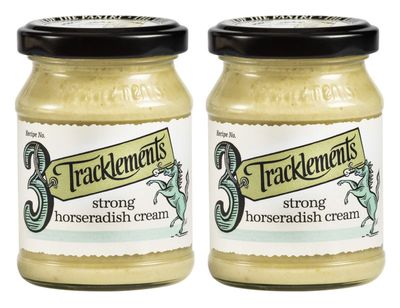 Tracklements Strong Horseradish Cream, A Great Condiment for Sarnies, Salads and a Sunday Roast or Partnered with Bloody Mary, Gluten Free, Vegetarian Friendly, 2 x 140g Jars Tracklements Strong Horseradish Cream, A Great Condiment for Sarnies, Salads and a Sunday Roast or Partnered with Bloody Mary, Gluten Free, Vegetarian Friendly, 2 x 140g Jars