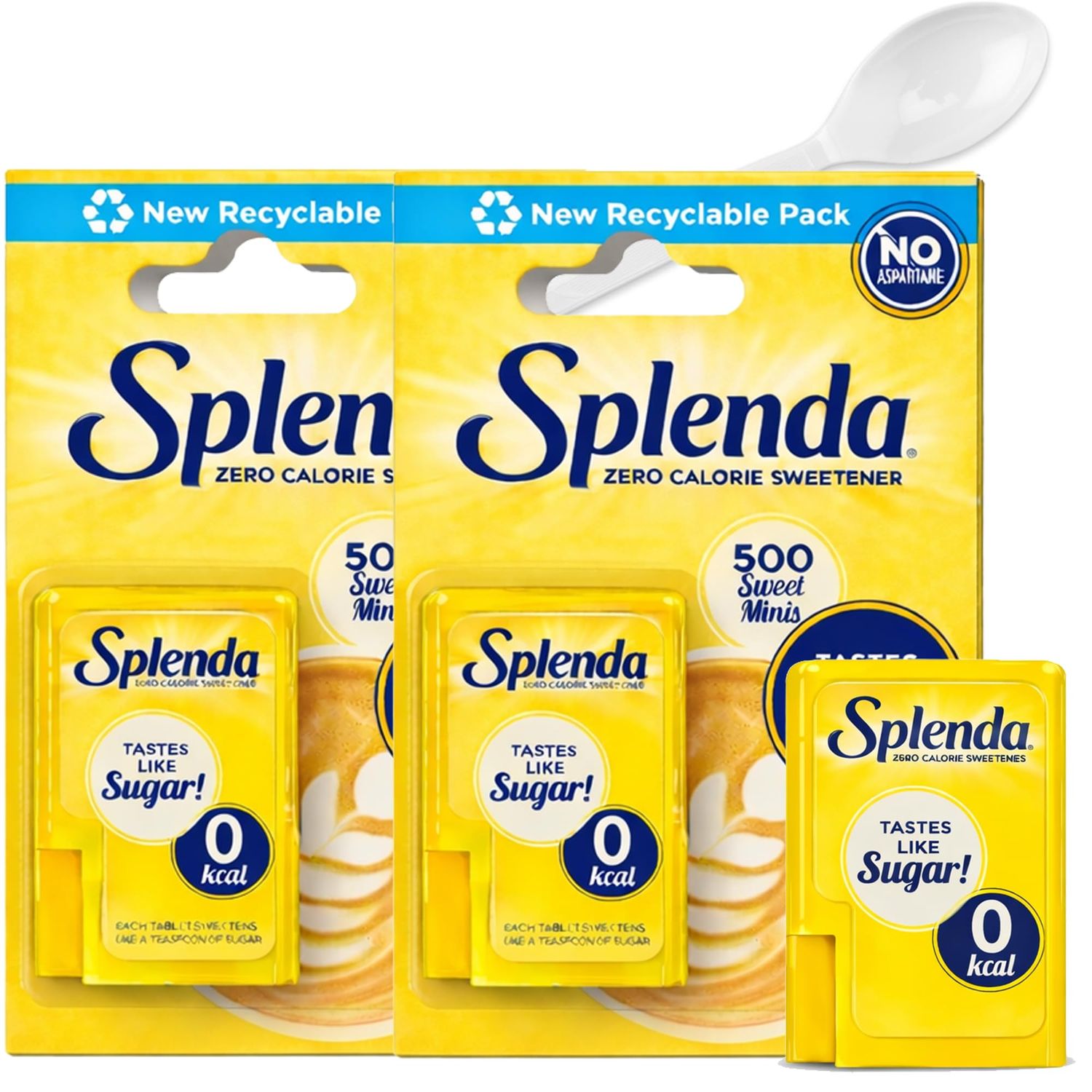 Splenda Sweet Minis Sweetener Tablets Zero Calorie Sucralose 1000 Count (2 x 500) Sugar-Free &amp; Pocket-Sized Includes Reusable Tea Spoon Perfect for Tea &amp; Coffee Sweetener